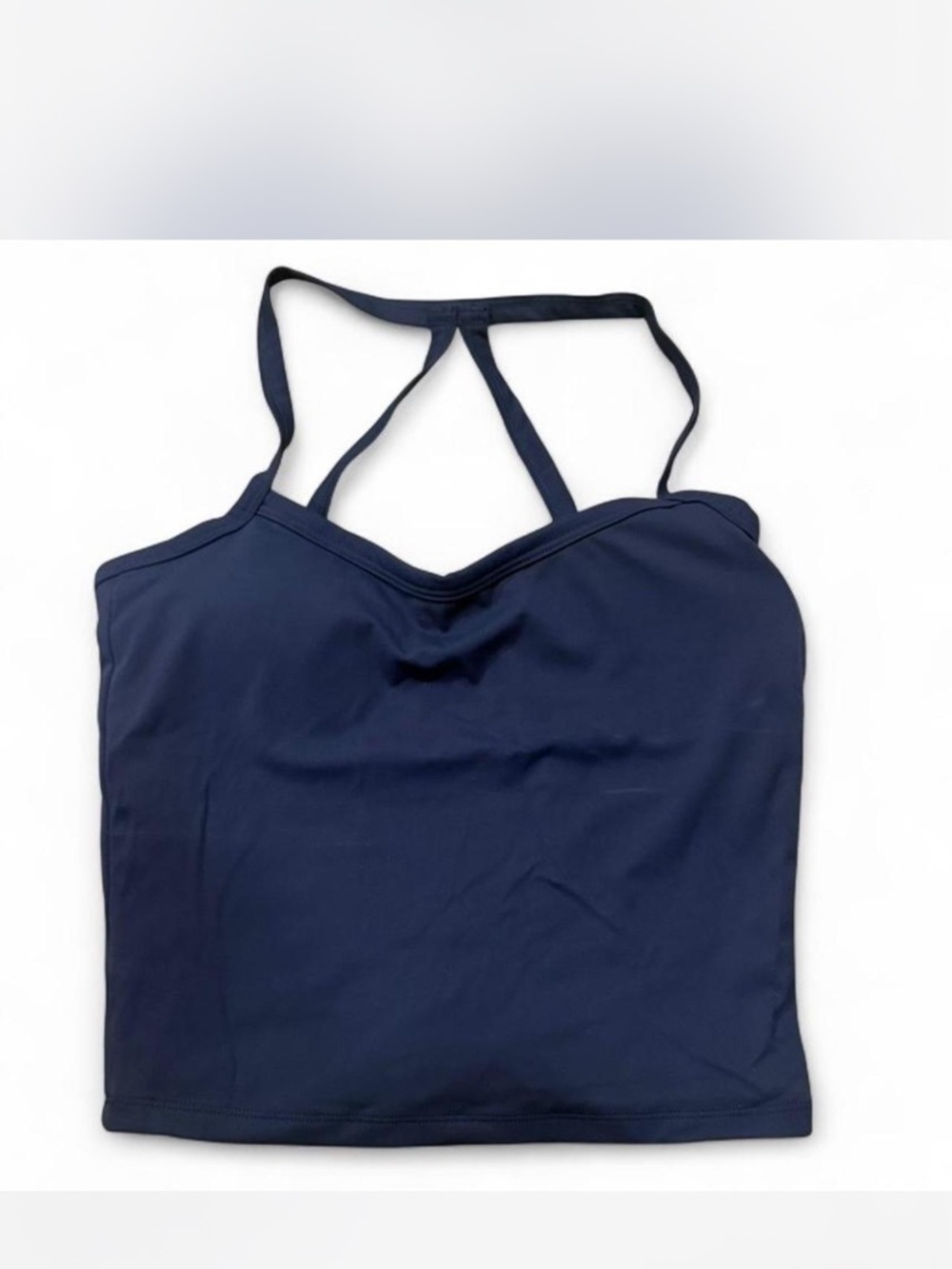 Navy Strappy Crop Tank Top - Women